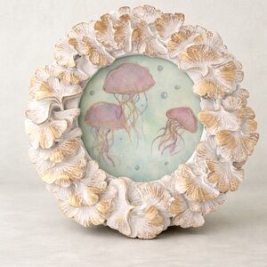 Vintage-Inspired Jellyfish Art with Ornate Gilded Frame
